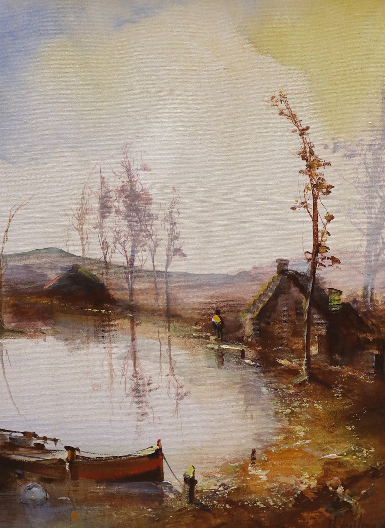 Jorge Aguilar-Agon (Spanish 1936-2020) - oils on canvas - The Seasons, a set of four, each signed, framed as one, 82 x 61cms., overall, together with the artist’s exhibition catalogue relating to an exhibition at Harrods